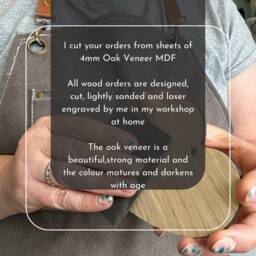 Personalised Christmas Star Ornament - Engraved Wood, Custom Message - thumbnail 3