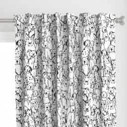 Canine Curtain Panel - Pet Animal Love Friend Custom Dog's Life Black White By Shellyreneedesigns - thumbnail 1