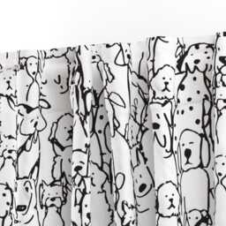 Canine Curtain Panel - Pet Animal Love Friend Custom Dog's Life Black White By Shellyreneedesigns - thumbnail 3