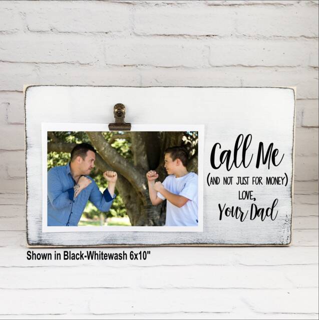 Going Away College Gift From Dad, Personalized Funny Photo Holder, For Student, Sarcastic Frame, Call Dad & Not Just Money - image 1