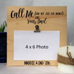 Going Away College Gift From Dad, Personalized Funny Photo Holder, For Student, Sarcastic Frame, Call Dad & Not Just Money - thumbnail 2