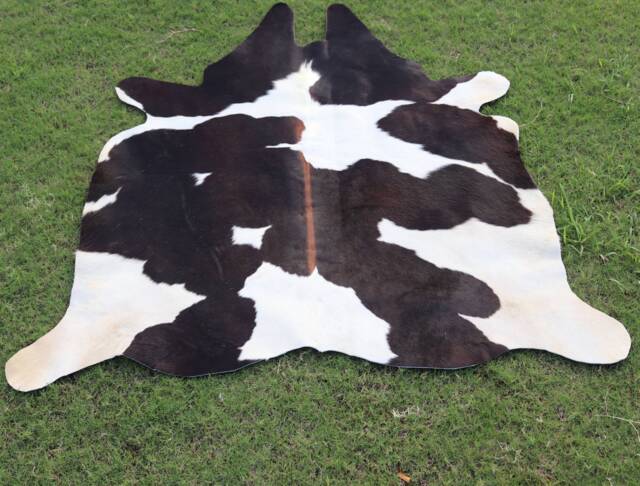 Cowhide Rug, Black White Brazilian Cow Skin Exclusive Rug For Upholstery, Panda Print Area Home Decor Soft Carpet - image 1
