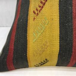 Vintage Kilim Pillow Cover, 18x18, Handwoven Turkish - thumbnail 3