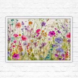 Wild Flowers, Bright Summer Colours. Framed Picture With Choice Of Frame Colours - thumbnail 2