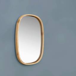 Handmade Bamboo Wall Mirror Boho Home Decor - thumbnail 2