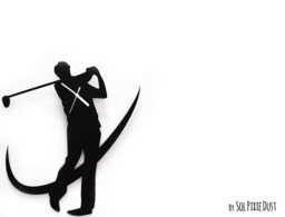 Man Playing Golf Silhouette - Wall Clock - thumbnail 1