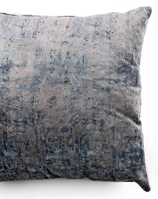 Aqua Blue Chenille Draught Excluder Concrete Look, Velvet Back - 90cm - image 1