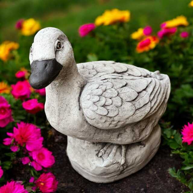 Concrete Duck Statue Farmhouse Garden Figurine Stone Bird Sculpture Cement Outdoor Yard Ornament Rustic Pond Decor Handmade Lover Gift - image 1