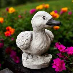 Concrete Duck Statue Farmhouse Garden Figurine Stone Bird Sculpture Cement Outdoor Yard Ornament Rustic Pond Decor Handmade Lover Gift - thumbnail 2