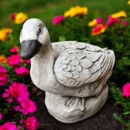 Concrete Duck Statue Farmhouse Garden Figurine Stone Bird Sculpture Cement Outdoor Yard Ornament Rustic Pond Decor Handmade Lover Gift - thumbnail 1