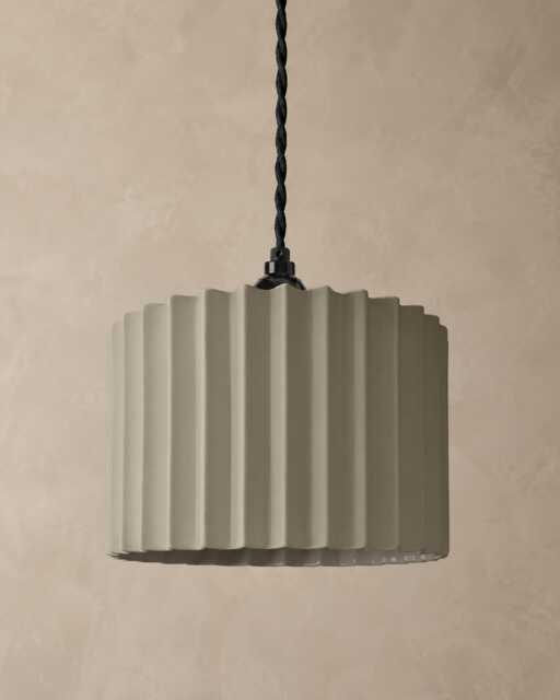 Large Syracuse - Ceramic Pendant Ceiling Light Handmade Minimalist Hanging Fixture in Natural Dune - image 1