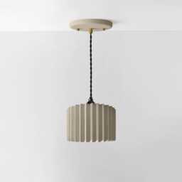 Large Syracuse - Ceramic Pendant Ceiling Light Handmade Minimalist Hanging Fixture in Natural Dune - thumbnail 2