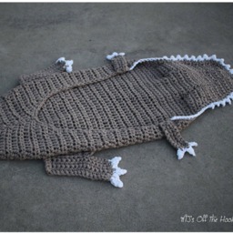 Crochet Pattern T-Rex Blanket - Dino Pattern Bulky & Quick Dinosaur Crochet Mj's Off The Hook Design - thumbnail 4