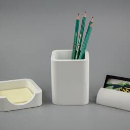 Concrete Desk Accessories Set, Post It Note Holder, Office Set - thumbnail 4