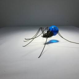 Twin Beautiful Blue Spiders Repurposed Art - thumbnail 3
