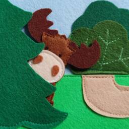 Felt Forest Animals Quiet Book Page Sensory Travel Toy - 1-4 Year - thumbnail 2