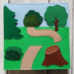 Felt Forest Animals Quiet Book Page Sensory Travel Toy - 1-4 Year - thumbnail 4