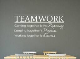 Teamwork Wall Decal Vinyl Sticker Success Quote Job Business Work Study Saying Motivational Art Classroom Office Decor Poster 21Qs - thumbnail 1