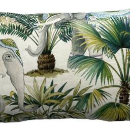 Elephant Festival Cushion Cover Palm Tree Botanical Lime Green Teal Pink Tripical Floral 16-22 - thumbnail 3