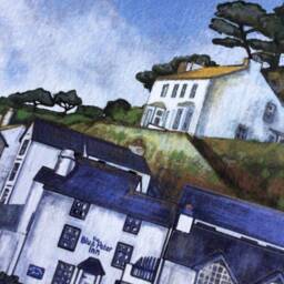 Polperro Blue Peter Print, Poster, Cornwall, Cornish Scene, Seaside Coastal - Wall Art- Unframed Print - thumbnail 2