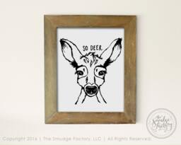 Deer Nursery Art Print, Woodland Fawn, Hand Drawn - Digital Download - thumbnail 1