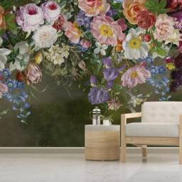 3D Floral Wallpaper Mural, Peel & Stick, Removable Wall Art - thumbnail 2