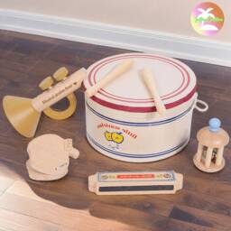 Personalised Wooden Musical Instruments Set, Rattles, Instruments, Toy, Children's Gifts, Percussion