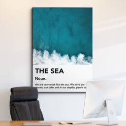 The Sea Definition Quote Minimal Motivational Inspirational, Framed Canvas Wall Art Poster Print, Home Office & Room Decor, Gift Idea - thumbnail 1