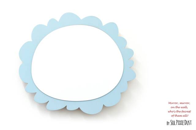Safety Mirror Oval Frame Blue With Led Light - Wall Decor Nursery Kid Wooden - image 1