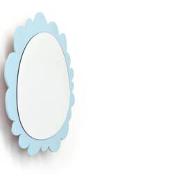 Safety Mirror Oval Frame Blue With Led Light - Wall Decor Nursery Kid Wooden - thumbnail 2