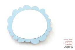Safety Mirror Oval Frame Blue With Led Light - Wall Decor Nursery Kid Wooden