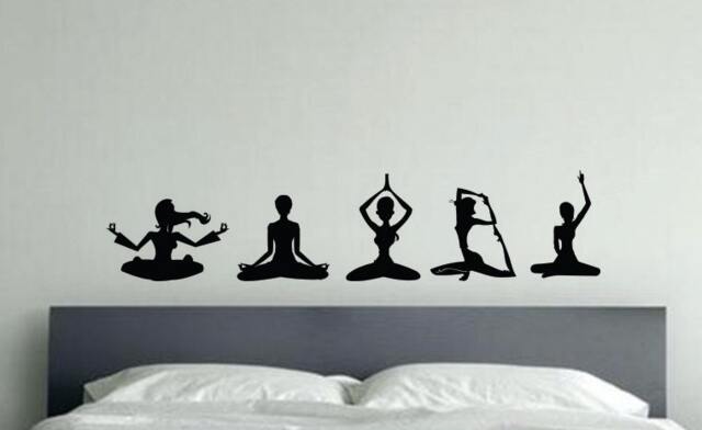 Yoga Characters Wall Decal - Meditation Vinyl Sticker - Namaste Art, Mindfulness Home Decor, Studio Inspirational 144 - image 1