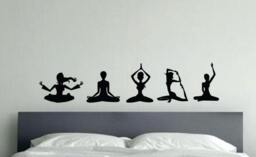 Yoga Characters Wall Decal - Meditation Vinyl Sticker - Namaste Art, Mindfulness Home Decor, Studio Inspirational 144 - thumbnail 1