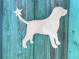 Labrador Retriever Standing With Star, Lab Dog Tree Topper, Holiday Decoration, Aluminum, Christmas Gift, Metal, Art
