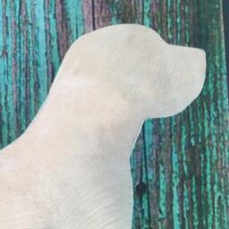Labrador Retriever Standing With Star, Lab Dog Tree Topper, Holiday Decoration, Aluminum, Christmas Gift, Metal, Art - thumbnail 2