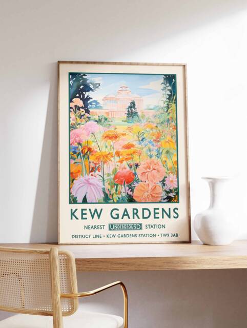 Kew Gardens Print, London Botanical William Morris Poster, Vintage Wall Art, Floral A1/A2/A3/A4 - image 1