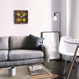 12x12 Moss Clock Rustic Wooden Wall Decor - thumbnail 2