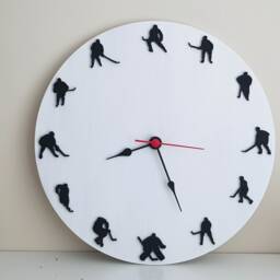 Hockey Wall Clock, Handmade Wooden Sport Decor, Unique Gift - thumbnail 3