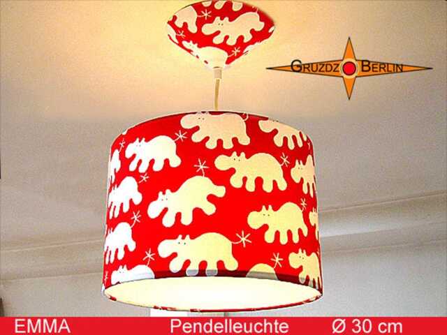 Red Children Lamp Emma ?? 25-30 cm Pendant Light Hippo - image 1