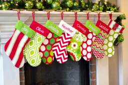 Personalized Christmas Stocking. Monogrammed Stockings. Embroidered Red Green Lime Stockings Family