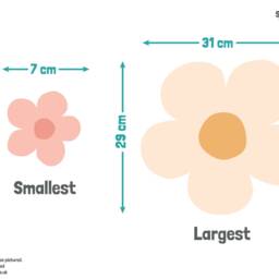 Large Flower Wall Stickers, Retro Decal, Orange Sticker, Pink Sticker - thumbnail 3