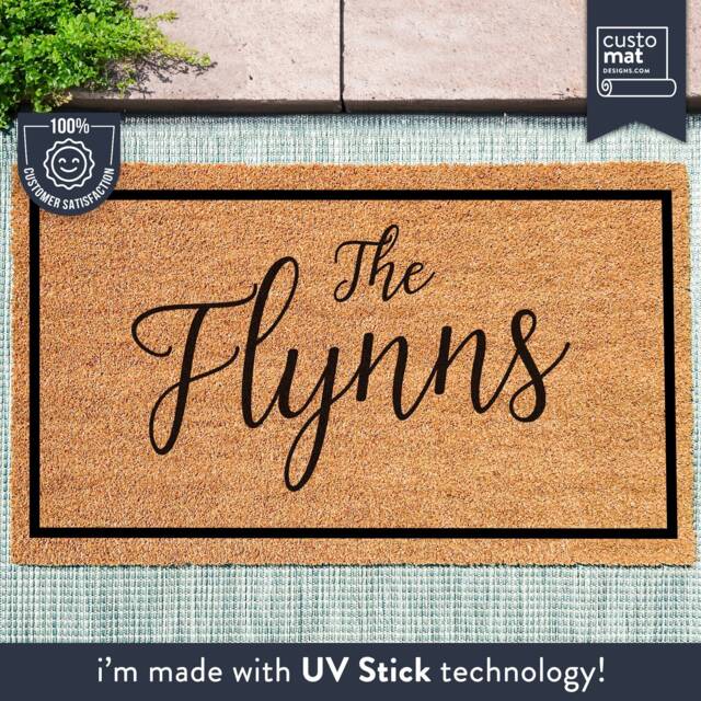 Personalized Doormat With Family Name - Last Custom Door Mat Welcome Housewarming Gift New Home - image 1