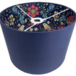 Navy Bird Lampshade For Ceiling & Table Lamps, Statement Drum Light Shade - thumbnail 3