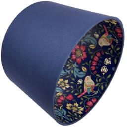 Navy Bird Lampshade For Ceiling & Table Lamps, Statement Drum Light Shade - thumbnail 2