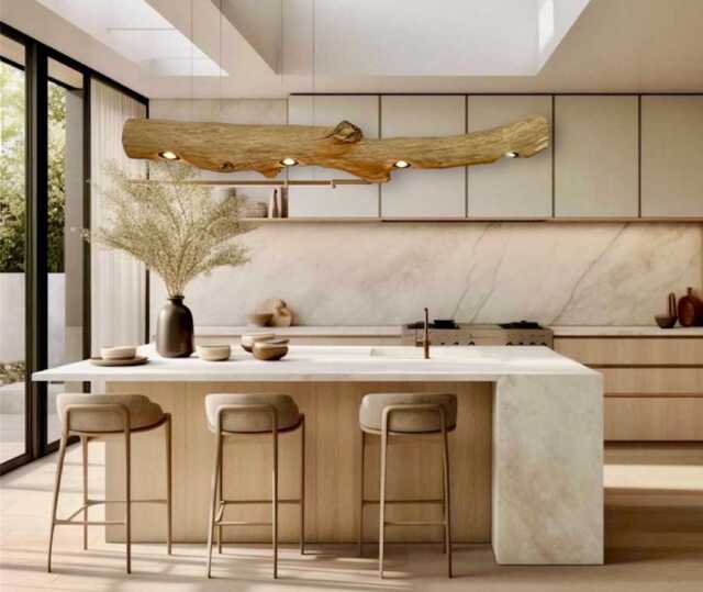 Ceiling Lamp Oak Branch With 4 Led Spotlights - image 1