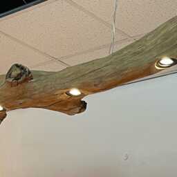 Ceiling Lamp Oak Branch With 4 Led Spotlights - thumbnail 2