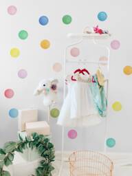 Watercolor Polka Dots Wall Decal Colorful Stickers - thumbnail 1