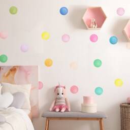 Watercolor Polka Dots Wall Decal Colorful Stickers - thumbnail 3