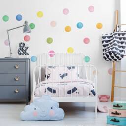 Watercolor Polka Dots Wall Decal Colorful Stickers - thumbnail 2