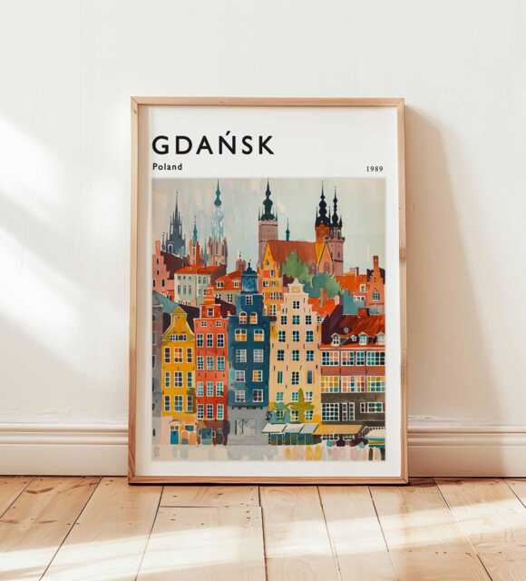 Gda??sk Poland Travel Poster Baltic Coast European Wall Art - image 1